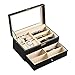 Produktbild AJH Uhr Aufbewahrungsbox Gläser Aufbewahrung und Sonnenbrille Brille Display Schublade Leder 6 Uhr Box Schmuckschatulle und 9 abschließbare Box Organizer für Männer oder Frauen