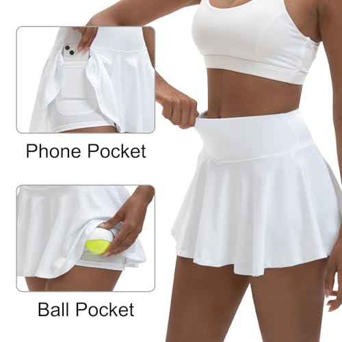 Women's High Waisted Pleated Tennis Skirts with Pockets Inner Shorts Lightweight Athletic Golf Skorts for Women2