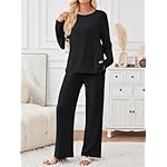 LILLUSORY 2 Piece Lounge Sets Matching Fall Outfits Pajamas Casual Travel 2025 Sweatsuits Wide Leg Clothes Fashion Tracksuits - Image 2