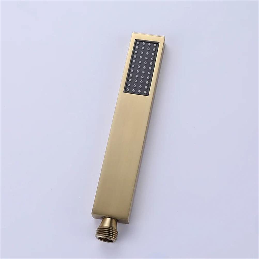grifo de ducha, Juego de ducha monomando con caño cascada y manguera PVC(Brushed Gold)