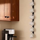 Yohsnor Wall Mounted Coffee Cup Holder - Slim Design Mug Rack with Hooks, Space-Saving Organizer for Kitchen, Office, and Coffee Bar - Holds Multiple Cups, Easy Installation, Versatile Display