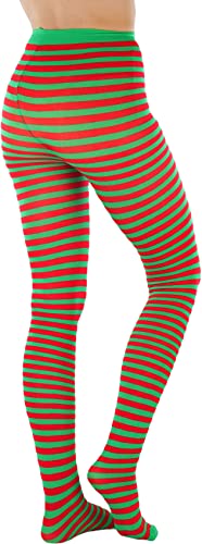 Image of ToBeInStyle Women's Thin Horizontal Stripe Opaque Tights Pantyhose - Regular or Plus