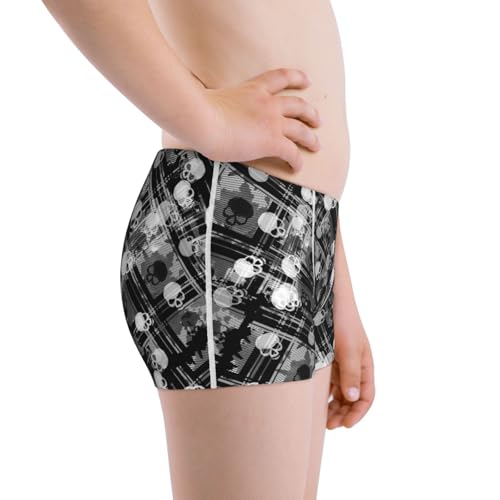 Boys' Cotton Boxer Brief Soft Underwear-Seamless Pattern With Skulls2