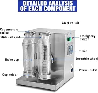 ZHJOPP Shaker elettrico per il tè, completamente automatico, a doppia tazza, può schiumare e mescolare il latte, perfetto per uso domestico e bar.