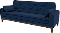 Sofá Linoforte Nature, 4 Lugares, Suede Veludo, Espuma D-33, Azul Petróleo, 2,08 Metros