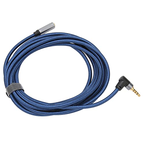 Culnflun Cable de extensión de Audio de 3,5 Mm, Cable auxiliar de ángulo recto de 4 polos y 90 grados, Cable de Audio Hifi trenzado de nailon para altavoz de teléfono y PC