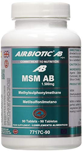 Airbiotic AB 7717C-90 - Nutrientes para las articulaciones, MSM 1500 mg - 90 tabletas
