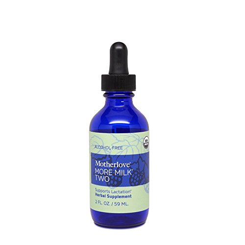 Motherlove More Milk Two Alcohol-Free Tincture (2 Ounce) Lactation Supplement for Breastfeeding During Pregnancy—USDA Certified Organic, Vegan, Kosher, Soy-Free