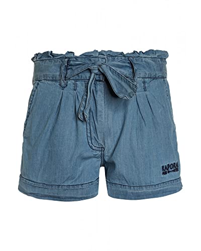 Short Kaporal Fille Fast Bleu en jean stretch pour enfant avec poches