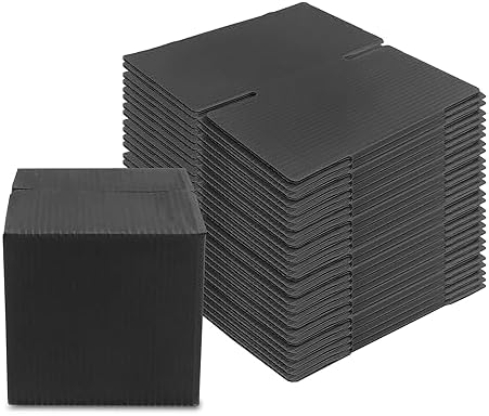 UUKING 4x4x4 Shipping Boxes Set of 25, Black Small Plastic Box for Moving, Mailing, Packing, Business and DIY Gift Boxes for Presents