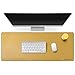 Mydours Cojín de Escritorio Multifuncional del Escritorio de PU Cuero Gaming y Oficina Desk Mat Gran Tamaño (95x40Cm) Impermeable para Oficina PC Ordenador Teclado - Amarillo