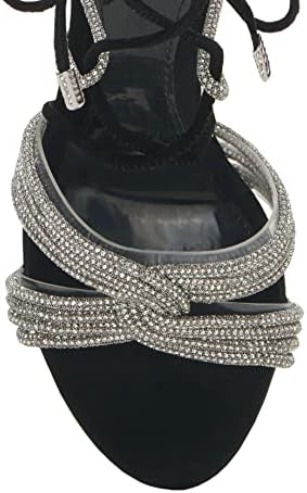 Vince Camuto Women's Footwear Women's Aimery Wrap Around Ankle Dress Sandal Heeled, Clear/Silver, 11 | Image 7