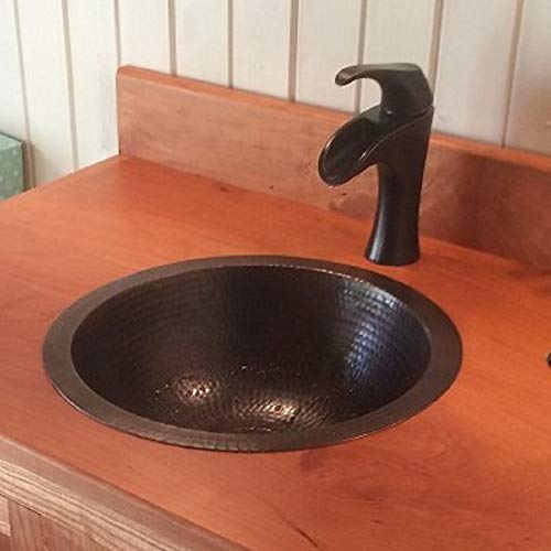 Simplycopper 15" Rustic Round Copper Bath Sink In Orb Finish Drop In Or Under Mount #TOP3