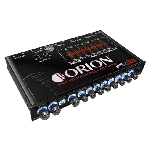 Orion XEQ-X7 7-Band Graphic Equalizer with Front 3.5mm AUX Input – Half-DIN...