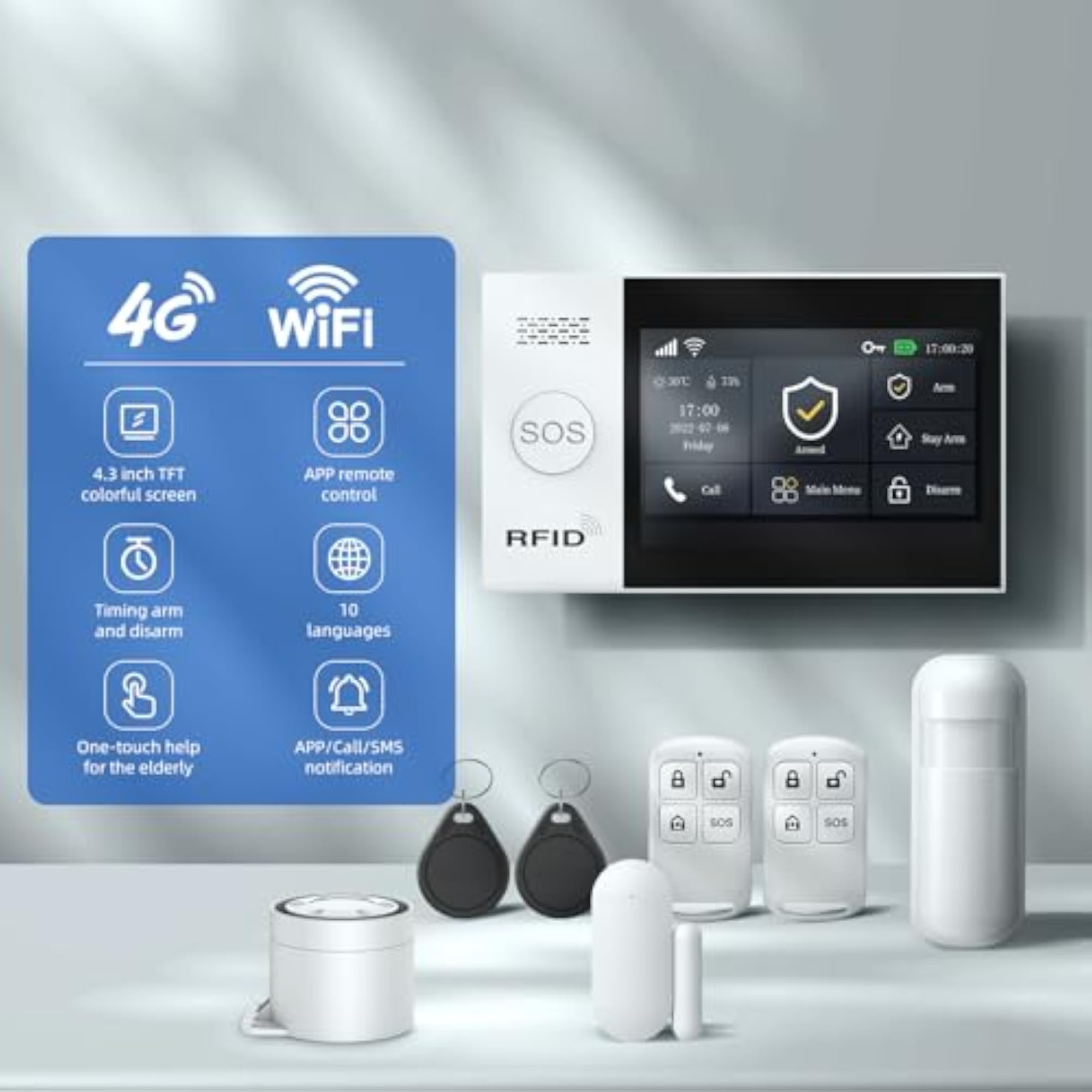 Wireless Home Alarm System with LCD Touch Screen