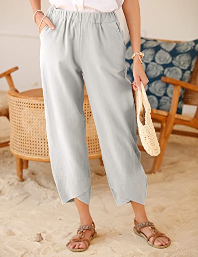 Yuson Girl Damesbroek, losse pasvorm, hippie, elastische taille met zakken, cropped wijde pijpen, zomer, boho, bloemenprint, katoen, losse broek - Afbeelding 3