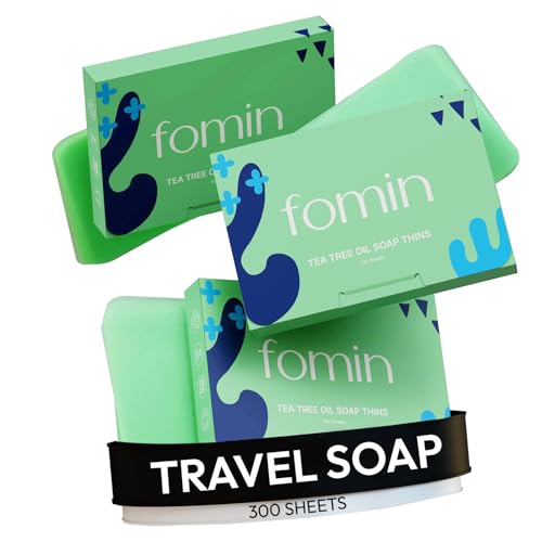Image of FOMIN Paper Soap Sheets for Hand Washing - 300 Tea Tree Travel Soap Sheets