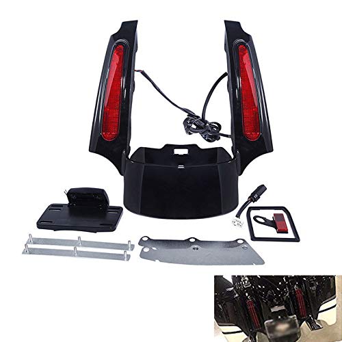 Xfmt Motorcycle Rear Fender Extension Fascia Kit W/Red Lens Led Light Turn Signal For Harley Touring Cvo Road King Street Glide Road Glide Electra Glide Ultra Classic 2009-2013 #TOP4
