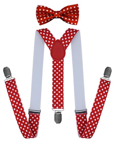 trilece Child Kids Boys Girls Suspenders Bow Tie Set Adjustable Y Back Toddler Baby Infant Suspender Bowtie