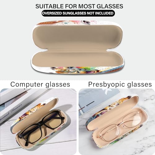 Image of Eyeglasses Case Hard Shell Protective Case for Glasses Eyeglass Box with Cleaning Cloth for Boys Men Man Cute Aesthetic