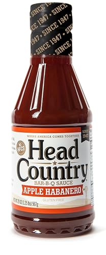 Head Country Apple Habanero BBQ Sauce | 20 Ounce Bottle | Sweet Apple & Spicy Habanero Championship Barbecue Sauce For Chicken, Pulled Pork & Ribs