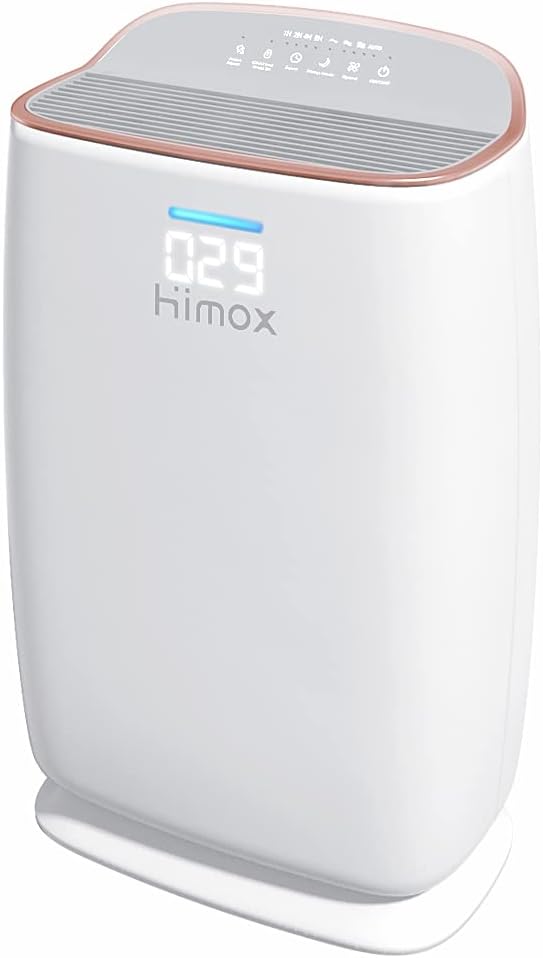 HIMOX HEPA Air Purifiers for Bedroom Home Pets and Allgergies Large Room, 3 Stage Filtration System, H13 filter for Smokers, Ozone Free, Auto Mode, Monitor Air Quality, Smart PM2.5 Airborne Contaminants Display HIMOX HEPA Air Purifiers for Bedroom Home Pets and Allgergies Large Room, 3 Stage Filtration System, H13 filter for Smokers, Ozone Free, Auto Mode, Monitor Air Quality, Smart PM2.5 Airborne Contaminants Display