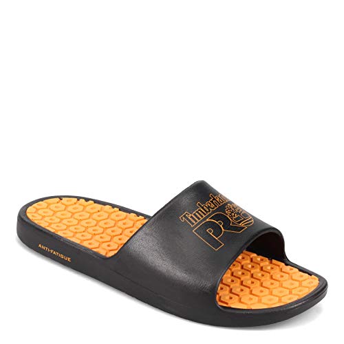 Timberland PRO Anti-Fatigue Technology Slide Sandal, Black/Orange, 6