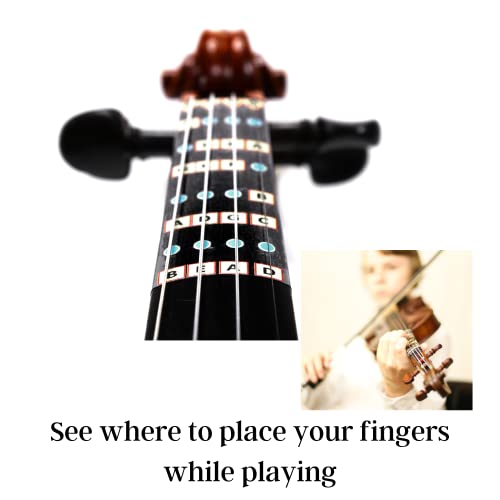 Image of Fantastic Finger Guide for Violins Adult Beginner | Stringed Musical Instruments | Fingerboard and Fretboard Stickers for Learning All Notes | Play or Fiddle (LH 4 /4)