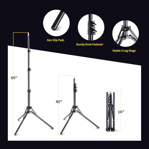 Image of Takerers Softbox Photography Lighting Kit, 3-Pack 16'' x 16'' Continuous Lighting Photo Equipment with 50W E27 Socket 5500K LED Bulb Photography Studio for Photography /Video Recording /Live Streaming