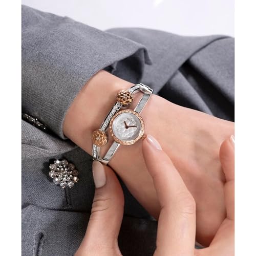 Image of Guess Bejeweled 21 mm Silver Dial Women Analog Watch- GW0756L3