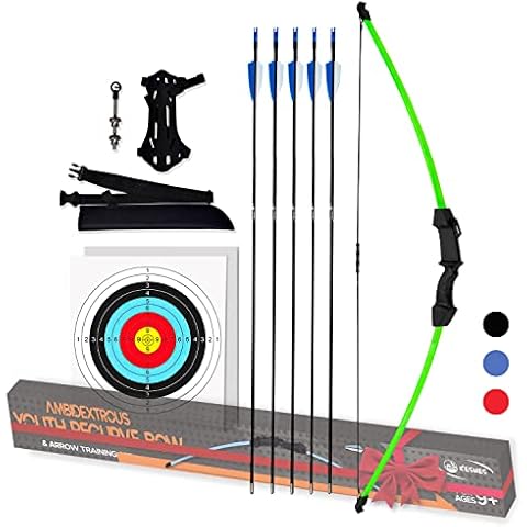 Keshes Archery Recurve Bow and Arrow Youthbow Set - 44" Beginner Breakdown Bow Kit with Arrows, Finger & Arm Guard, Quiver, and Target Sheets - Ideal for Teens & Kids Ages 10+ for Outdoor Practice Cover