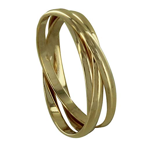 Bague plaqué or triples anneaux Les Poulettes Bijoux pour femme