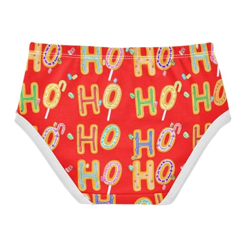 Cute Gingerbread 'HO' Letters Red Toddler Underwear Floral 2t Cotton Girl Panties Cute Artistic Briefs Underpants2
