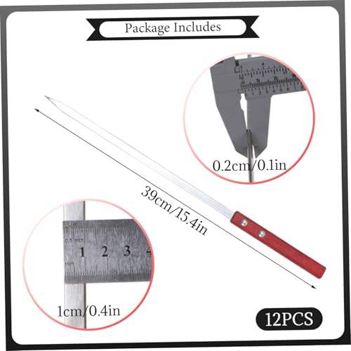 Brochetas de metal Jorzer de 16" con mango de madera para barbacoas perfectas 5