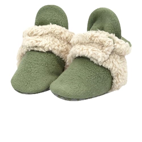 Image of Zutano Baby Boys' Cozie Fleece Baby Booties With Grippers