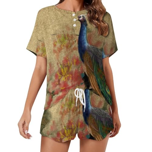 Pyjama pour femme manches courtes vêtement de nuit été sleepwear