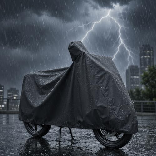 Image of Sulfar Water Resistant Universal Bike Cover UV Protection & Dustproof Bike Body Cover for Royal Enfield Bullet Bike (Grey)