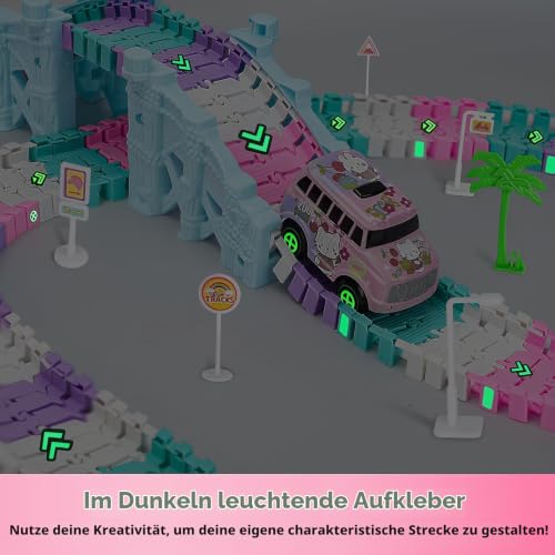 Autorennbahn ab 4 5 6 7 8 Jahre, Rennbahn Kinder Flexibles DIY – Ansicht 3