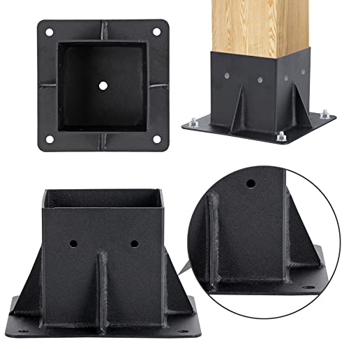 Neorexon Pergola Kit Elevated Wood Stand Kit Woodwork For 4"X 4" (Actual 3.6 X 3.6 Inch), Solid 304 Stainless Steel Wooden Gazebo Kit For Outdoor Pergola Base Bracket With Screws #TOP6