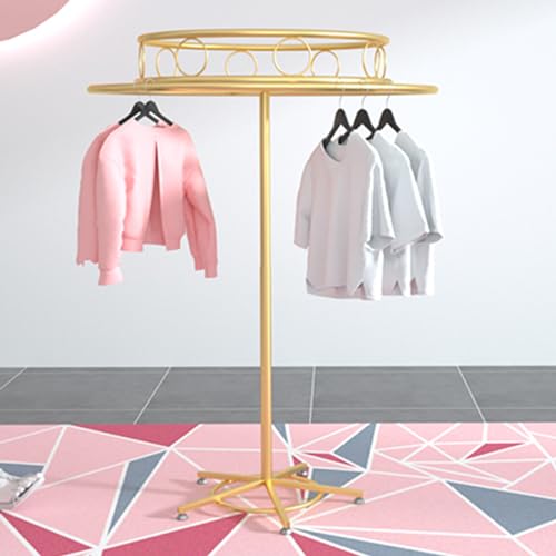 Présentoir à vêtements rotatif et réglable en métal pour boutique