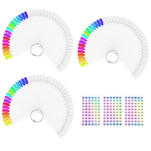150 Pièces Nuancier Ongles, Présentoir Ongles Nuancier Nuancier Vernis Semi Permanent pour Style Nail Art et Affichage Des Couleurs avec Autocollants De Numéro 1-180