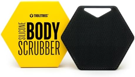 Tooletries - Body Scrubber - Exfoliates & Deep Cleans - Silicone Shower & Bathroom Accessory with Bespoke Bristles and Ergonomic Handles - Charcoal