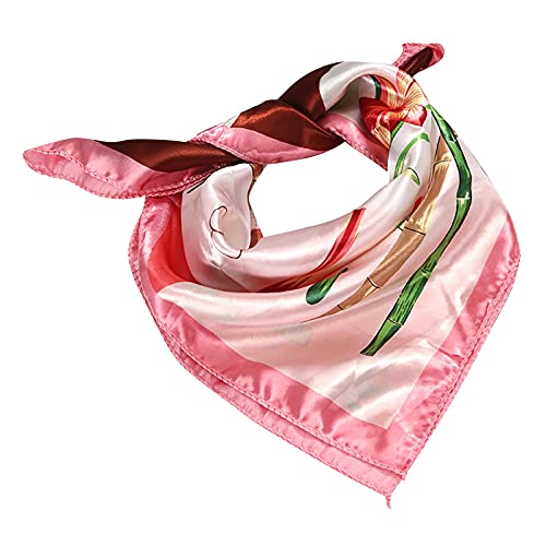 Square Satin Head Scarf Silky Headscarf Neck Scarve Vintage Sleeping Head Wrap for Women