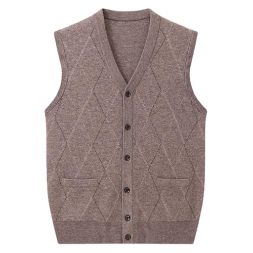 Bollrllr 2024 Winter Men's Fashion Sleeveless Button Cardigan Vest Casual Warm Cashmere Sweater Vest2