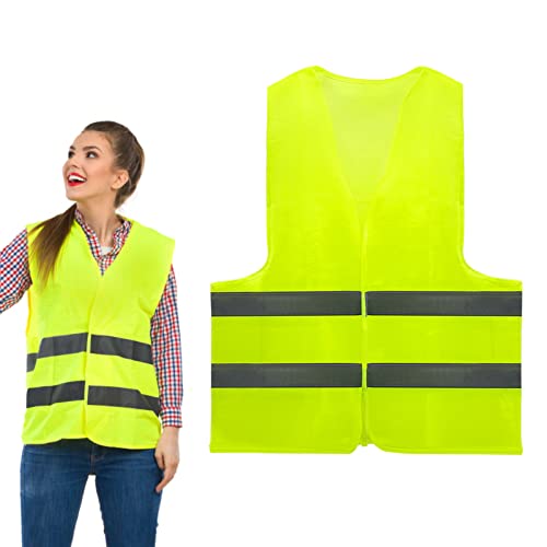 YHSKJCD Gilets de Sécurité, Jaune Gilet de Sécurité Réfléchissant, Gilet De Sécurité Haute Visibilité, Gilet Réfléchissant, Gilet Réfléchissant de Voiture, pour Conducteur, Cycliste, Éboueur Cover