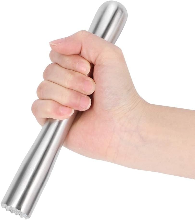 Cocktail Muddler,Drink Muddler Fruit Ice Crusher Cocktail Muddler Stainless Steel,18.5cm/7.3inch Mojito Muddler,Drink Muddler,Bar Stick Fruit Mixer for Bitter,Margaritas, Mint Fruit Based Drink
