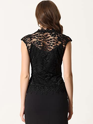 Image of Allegra K Lace Shrug Bolero for Women's Wedding Guest Cap Sleeve Sheer Floral Cardigan