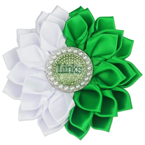 Greek Sorority Brooch Pin for Women Links Sorority Gift Paraphernalia Jewelry Green Rhinestone Brooch Sisterhood Graduation Gift for Soror / 5.5 Stain Flower Pin (Links Flower)