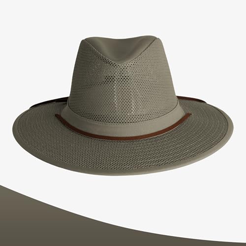 Image of Henschel Hats Original Aussie Breezer - Wide-Brim Sun Hat for Men with Adjustable Chin Cord | Perfect Men's Summer Hat