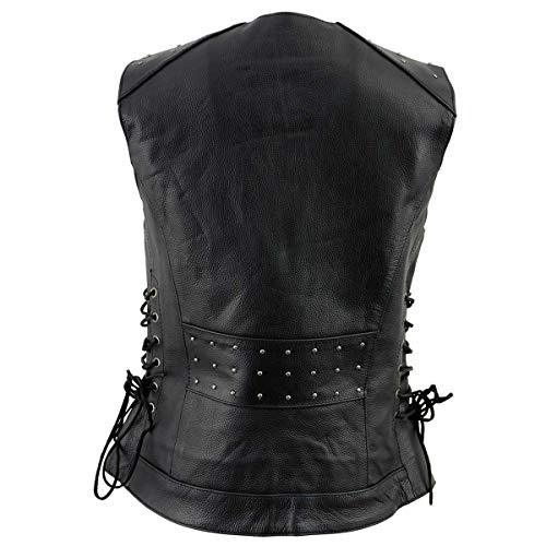 Image of Milwaukee Leather Women's Premium Classic Leather Motorcycle Rider Vest w /Adjustable Side Laces